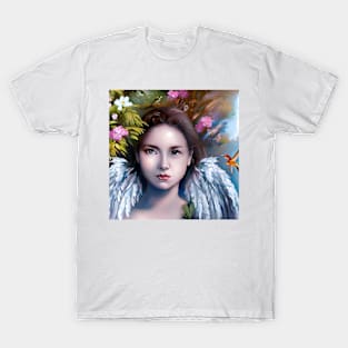 Angel face in flowers T-Shirt